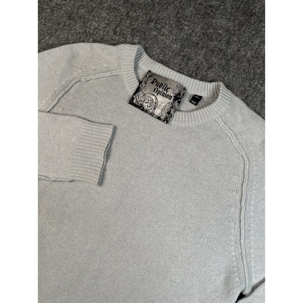 PUBLIC‎ OPINION LONG SLEEVE 100% CASHMERE CREW NECK SWEATER  Large BLUELuxury
